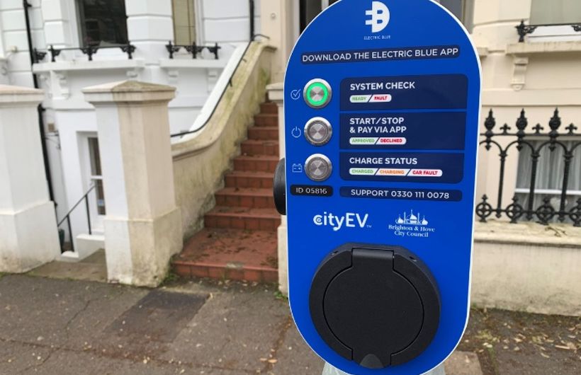 Brighton Council electric car charge point on street